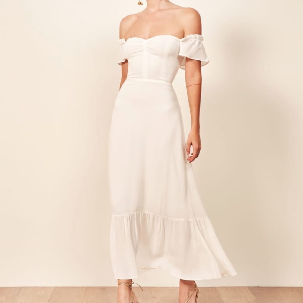NWOT Reformation Butterfly Dress Ivory